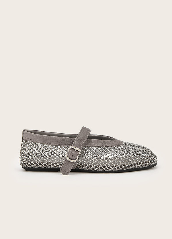 front Celeste Rhinestone Mesh Mary Jane Flats