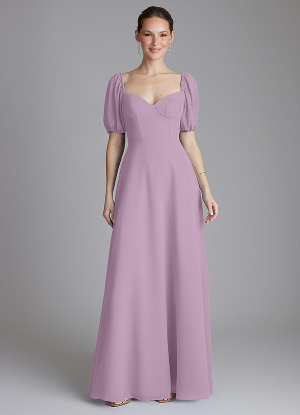Azazie Fatima Bridesmaid Dresses Wisteria A-Line with Pockets Chiffon Dress image1