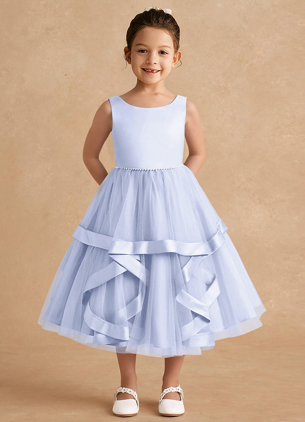 Azazie Posy Flower Girl Dresses Lavender A-Line Beaded Tulle Dress image1