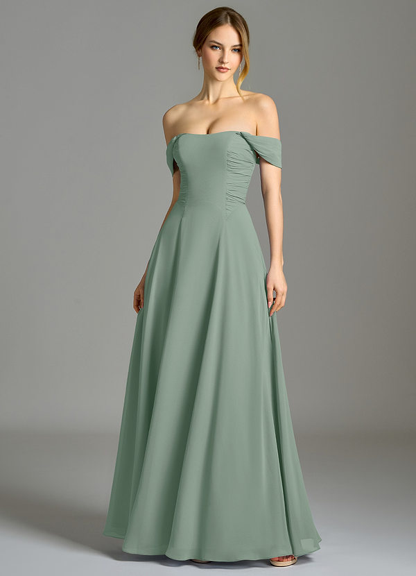 oasis bridesmaid dresses Sea Green Satin olive oasis Maxi Bridesmaid Dress XL