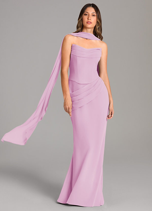 Azazie Sorrel Bruidsmeisjes Jurken Jurk van Chiffon met Zeemeermin Korset Snoep Roze image1