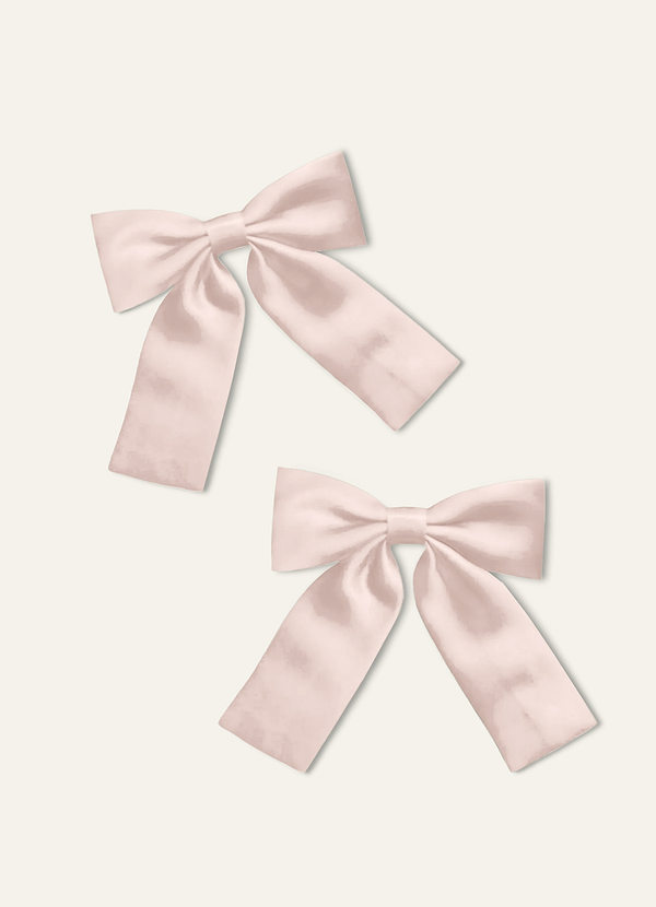 front Girls Matte Stain Bow Hair Clip Set(Pack of 2)