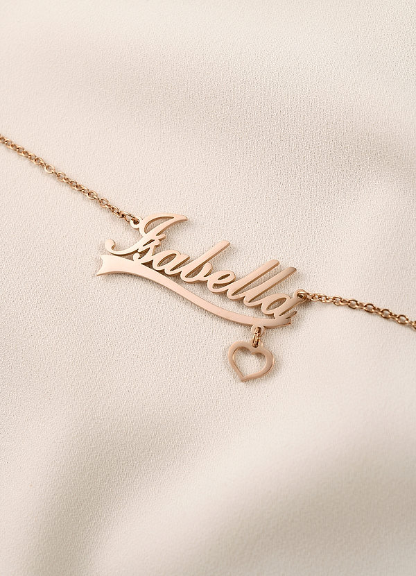 front Custom Name Necklace with Heart