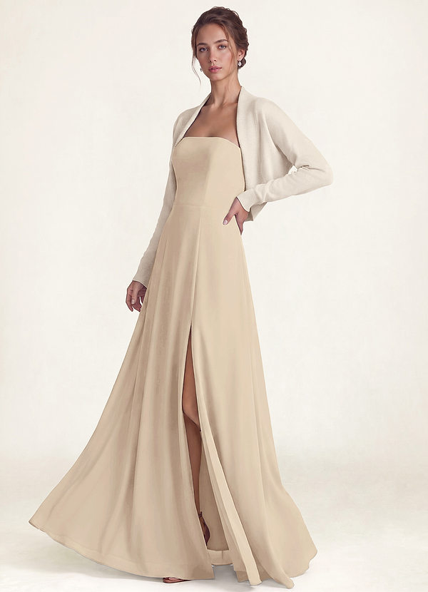 front Soft Wool-Blend Long-Sleeve Cropped Shrug