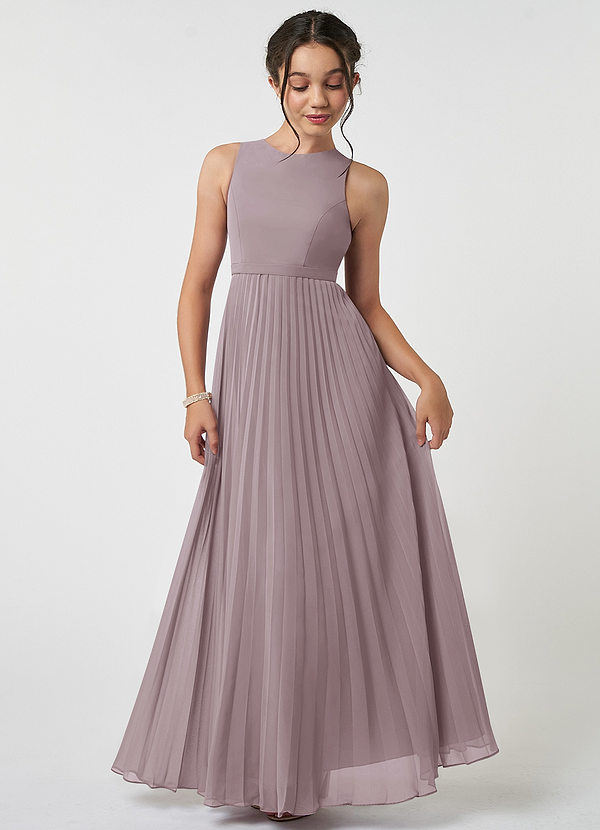 Azazie Lindie Junior Dusk A-Line Pleated Chiffon Dress image1