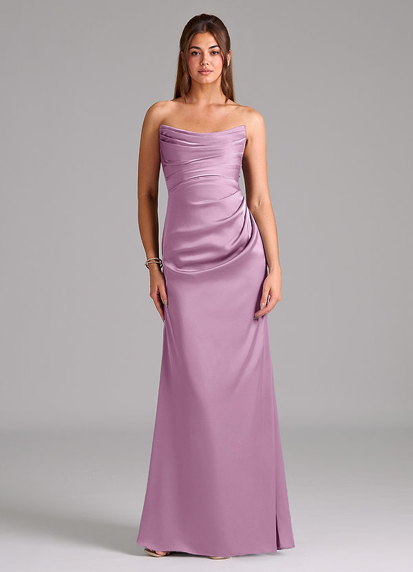 Azazie Lucille Bridesmaid Dresses Wisteria Mermaid Strapless Stretch Satin Convertible Dress image1