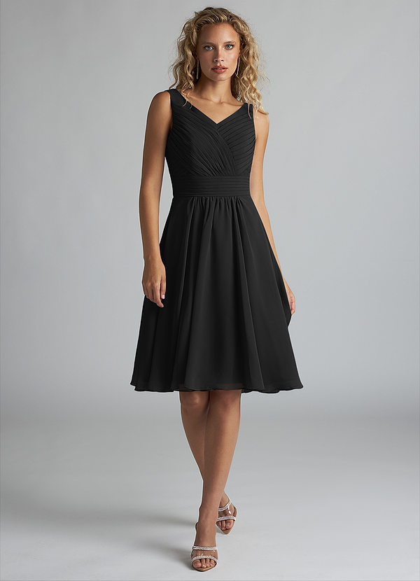 Black Knee Length Bridesmaid Dress Best Black A Line Dress 2026 Glitter  Black Jewel Neck A Line Knee