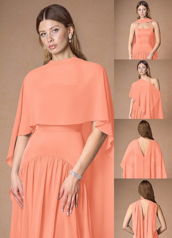 front Azazie Matching Color Chiffon Multiway Cape