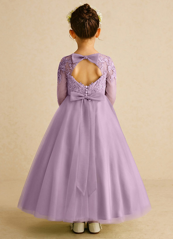 Azazie Precious Blumenkinder Kleider A-Linie Spitze Tüll Kleid Blauregen image1