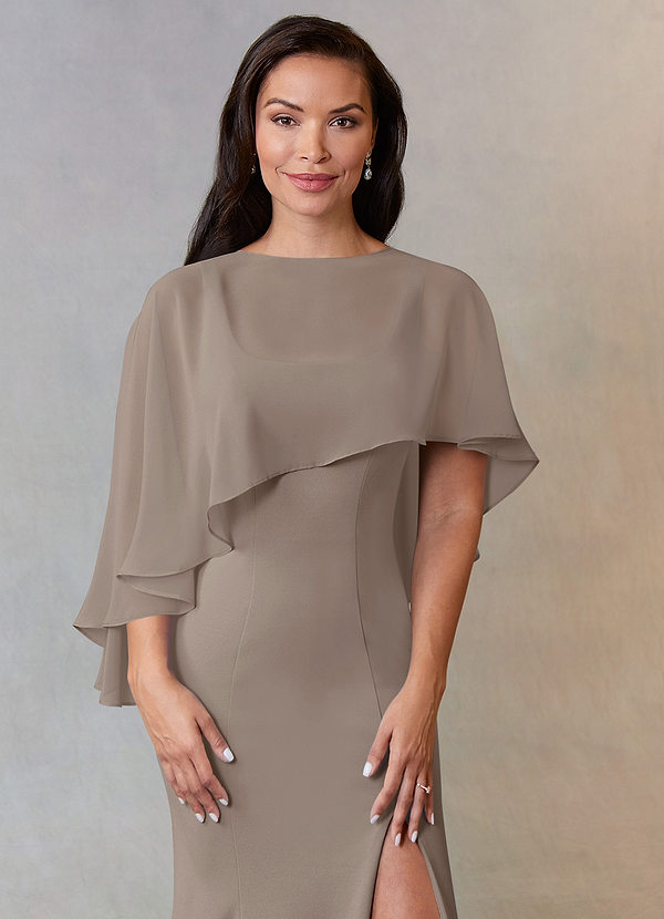 front Azazie Matching Color Wren Chiffon Wrap