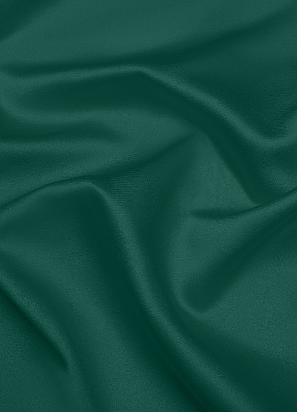 front Azazie Dark Green Matte Satin Fabric By the Yard