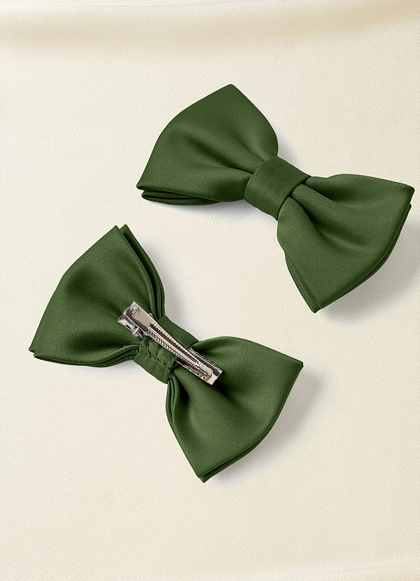 front Ensemble de pinces à cheveux avec nœud en satin mat