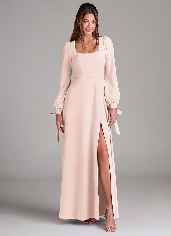 Leonia A-Line Long Sleeve Stretch Crepe Dress