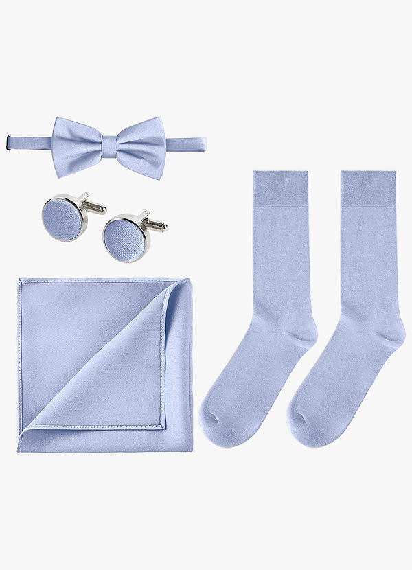 front Matching Color 4-Piece Stretch Satin Bow Tie Set