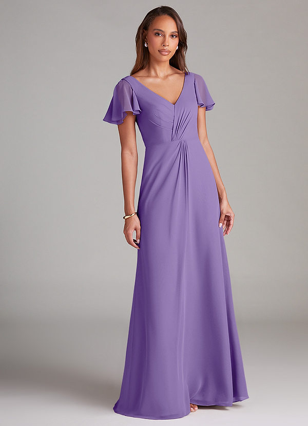 Azazie Soren Bridesmaid Dresses Tahiti A-Line Ruched Chiffon Dress image1