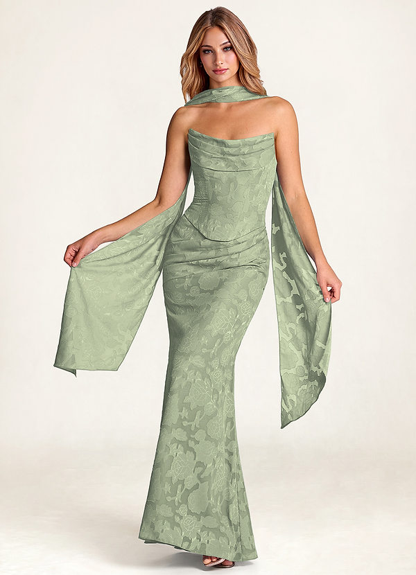 front Azazie Matching Color Floral Burnout Scarf