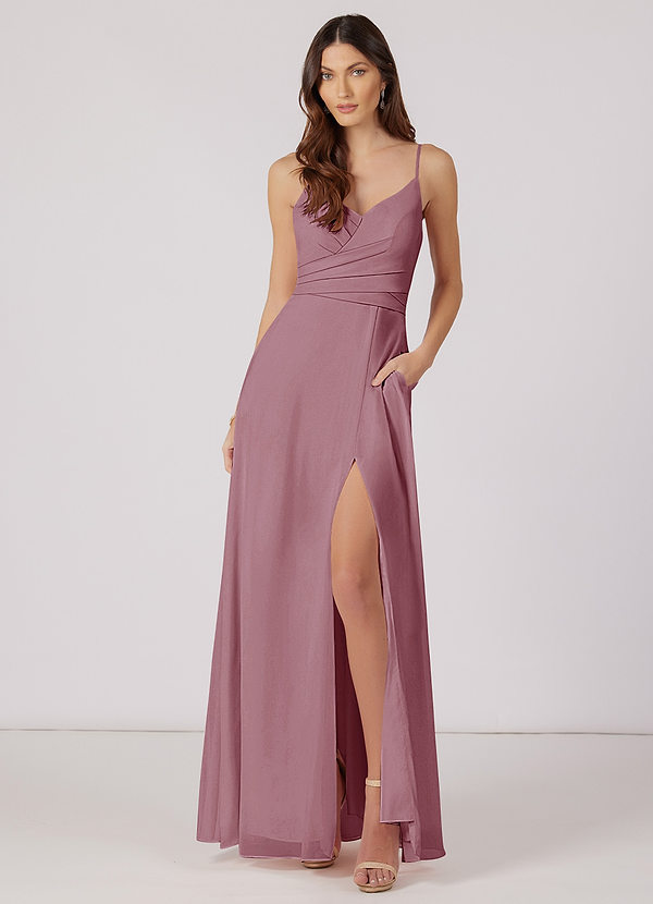 Azazie Citrina Bridesmaid Dresses A-Line Convertible Chiffon Floor-Length Dress image1