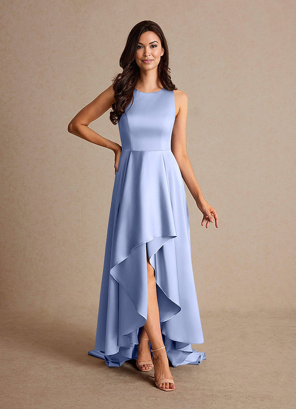 Azazie Niles Robe Mère de la Mariée & du Marié Robe Trapèze en Satin extensible Traînes Eis image1