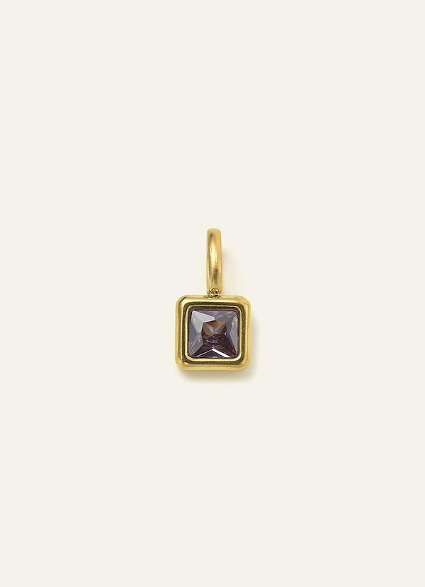 front 18K Gold Plated Charm Birthstone Necklace