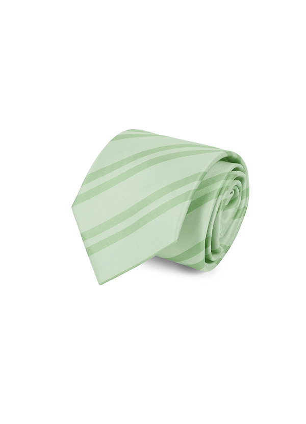 front Classic Striped Matte Satin Wide Tie