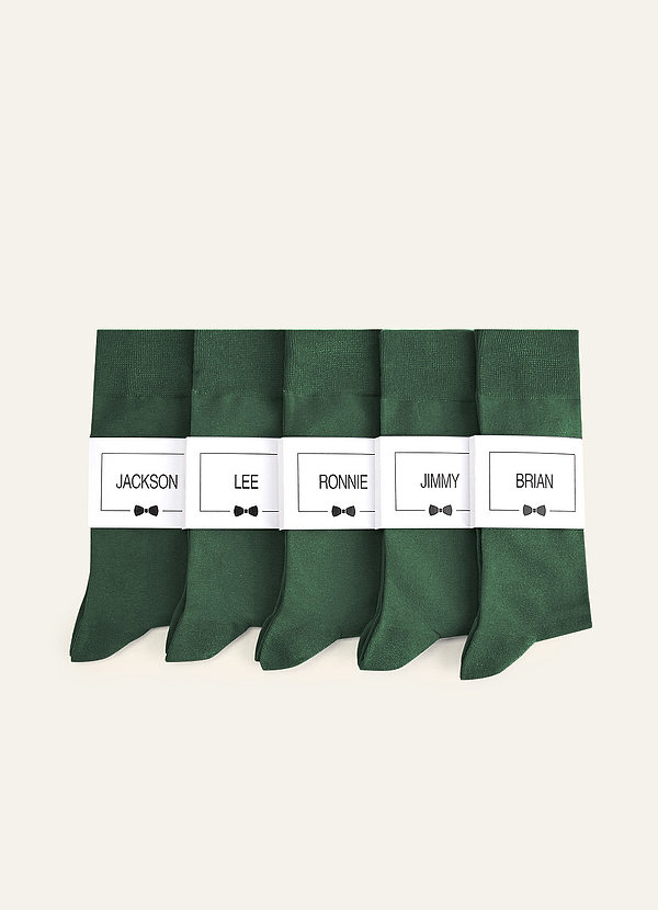 front Matching Color Men's Dress Socks with Personalized Label