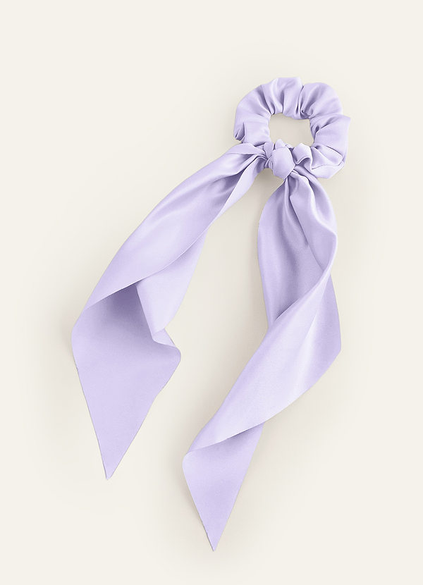 front Matching Color Matte Satin Hair Scarf Scrunchie