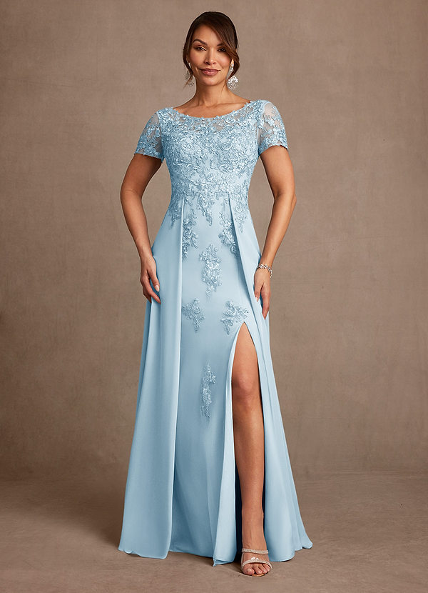 Azazie Alva Vestidos de Madre de la Novia Vestido de Azul Cielo de Encaje de Corte en A image1