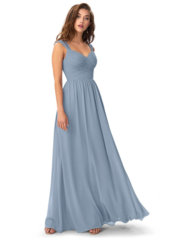 Dusty Blue Azazie Raine Bridesmaid Dresses Azazie