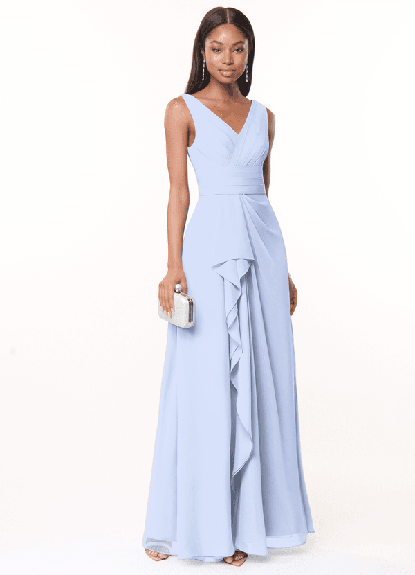 Azazie Julianna Bridesmaid Dresses Ice A-Line Chiffon Dress image1