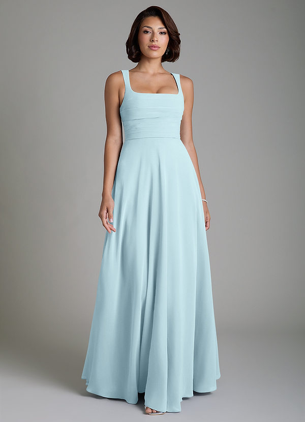 Azaria Bridesmaid Dresses Cloud Blue A-Line Corset Chiffon Dress image1
