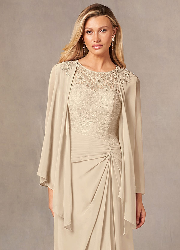 front Azazie Matching Color Moxie Chiffon Wrap