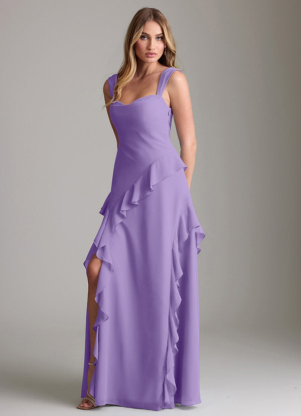Azazie Sloane Bridesmaid Dresses Tahiti A-Line Sweetheart Neckline Chiffon Dress image1