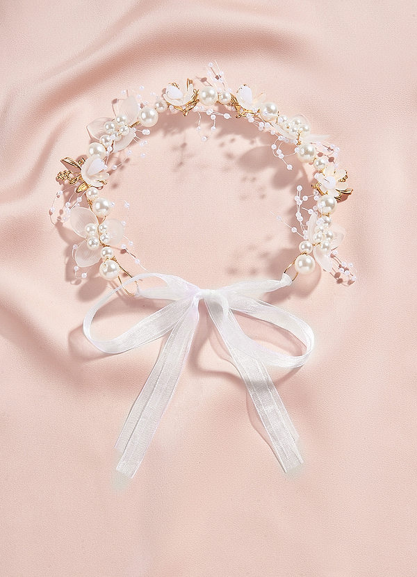 front Princess Style Floral Pearl Head Crown