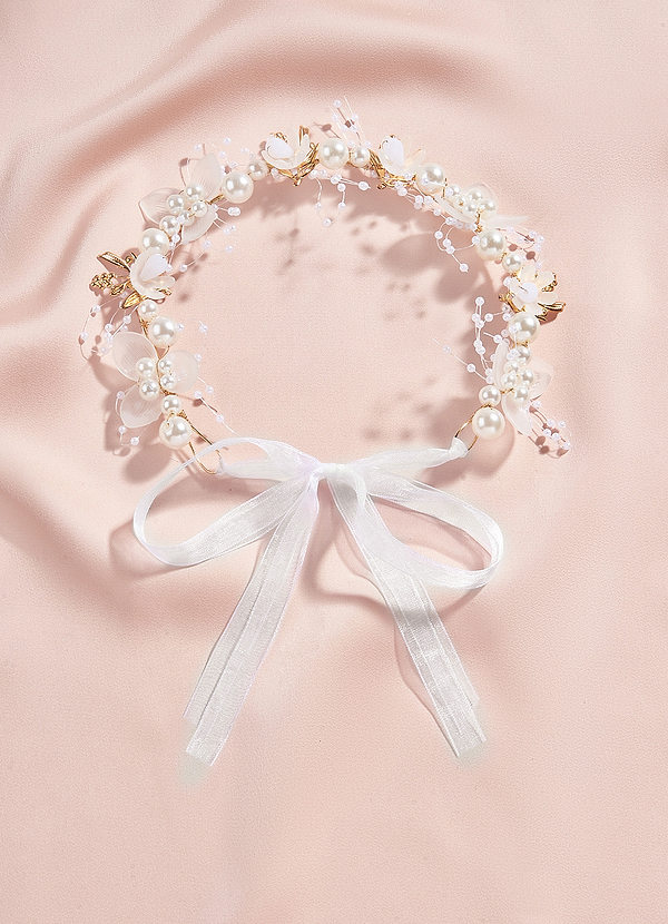 front Princess Style Floral Pearl Head Crown