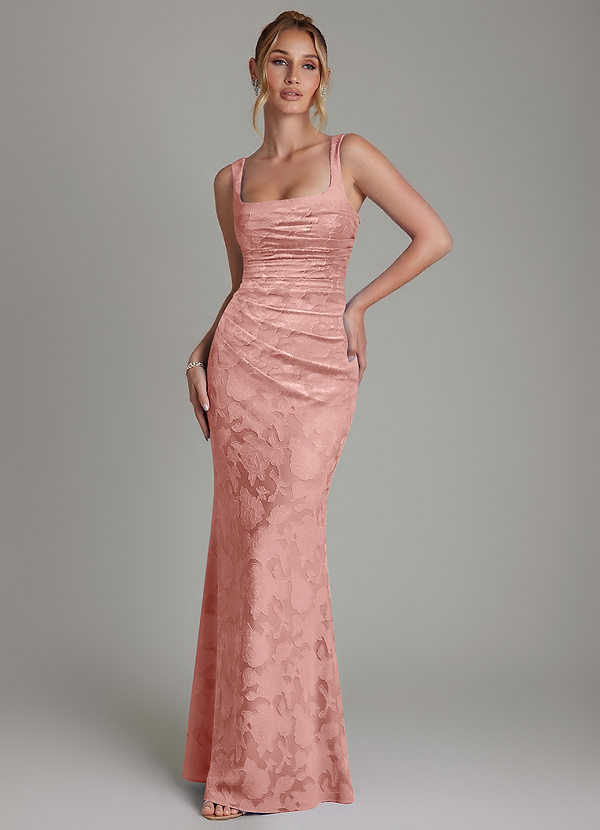 Azazie Agustina Bridesmaid Dresses Rosette Mermaid Corset Floral Burnout Dress image1
