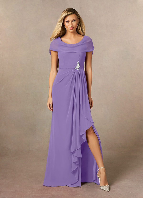 Azazie Mary Mother of the Brides Dresses Tahiti A-Line Side Slit Chiffon Dress image1