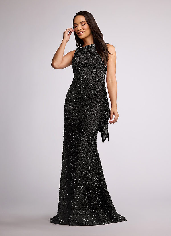 Upstudio Globe Black Mermaid Ruched Sequins Dress Ready to Ship | Azazie