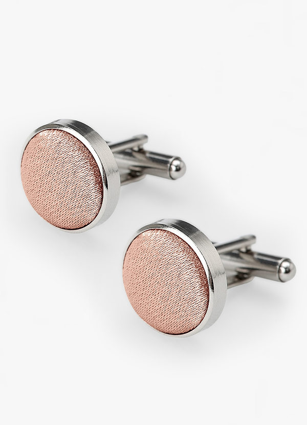 front Rounded Metallic Satin Cuff Links