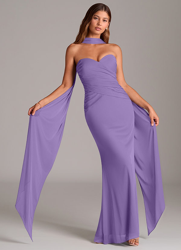 Azazie Katelyn Brudtärneklänningar Klänning av Tubklänning i Maska Axelbandslös Tahiti Konvertibel image1