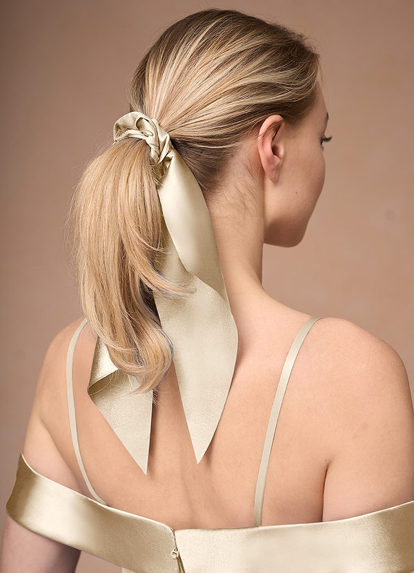 front Matchande färg Matt satin hårscarf Scrunchie