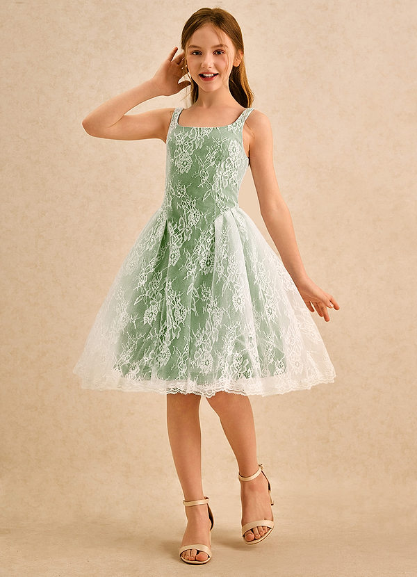 Azazie Cubbie Girls Formal Flower Girl Dresses Basil A-Line Lace Dress image1