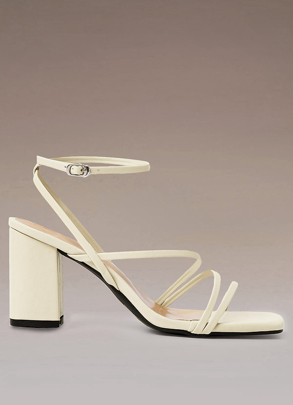 front Ankle Strap Block Heel Sandals