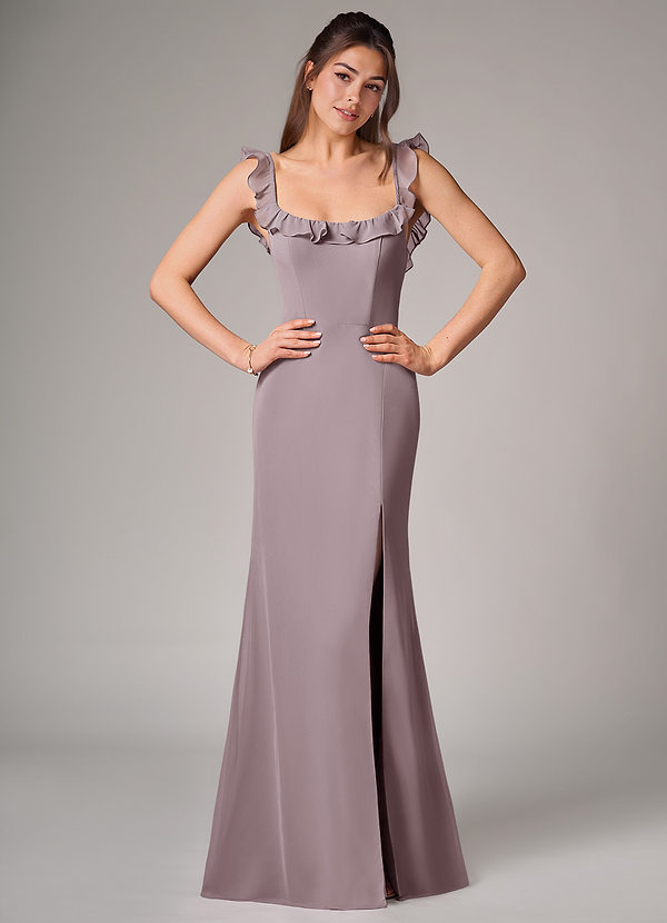 Azazie Callie Bridesmaid Dresses Dusk Mermaid Side Slit Chiffon Convertible Dress image1