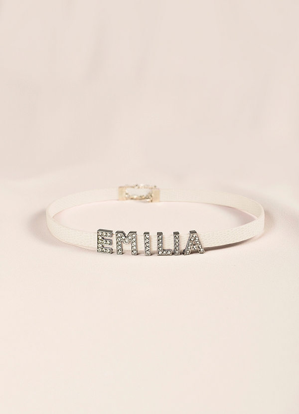 front Custom Name Leather Choker Necklace