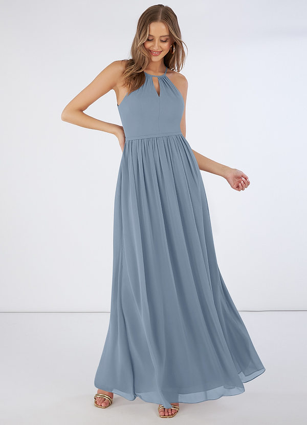 Dusty Blue Azazie Mallory Bridesmaid Dresses | Azazie