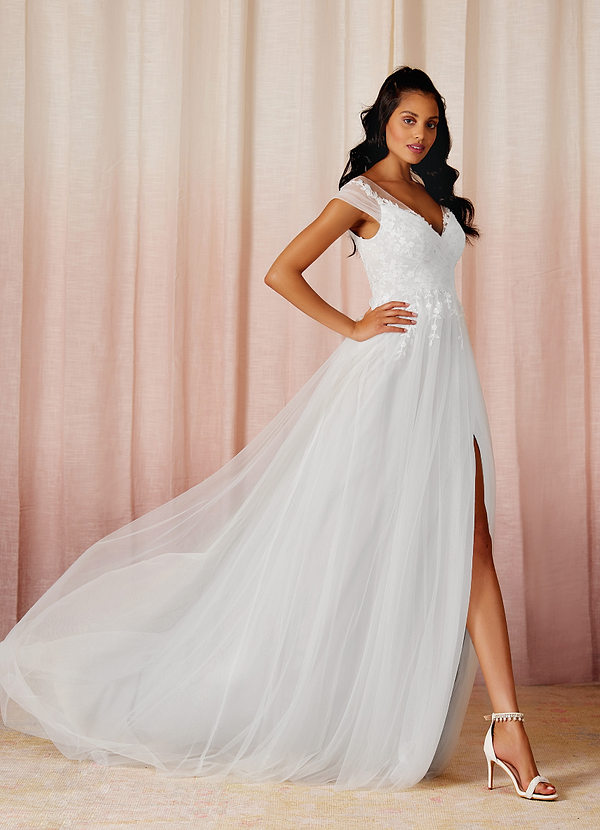 front Azazie Bellisima Wedding Dress