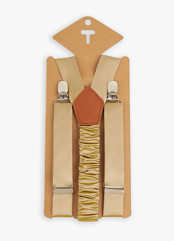 front Matching Color Boy's Matte Satin Suspenders