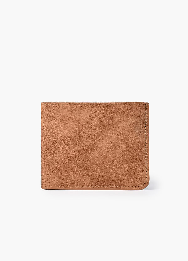 front Cartera plegable de cuero mate jaspeado para hombre