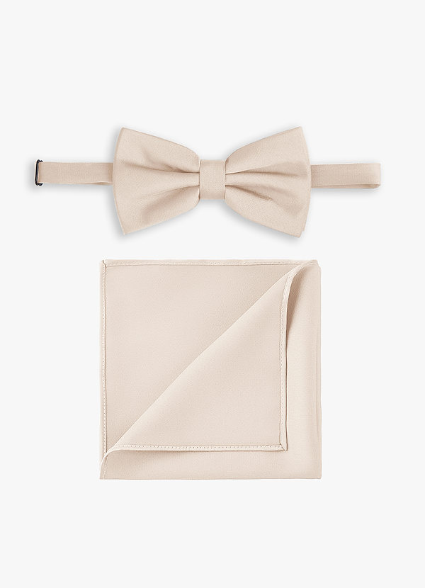 front Set aus Fliege und Einstecktuch aus Stretch-Satin