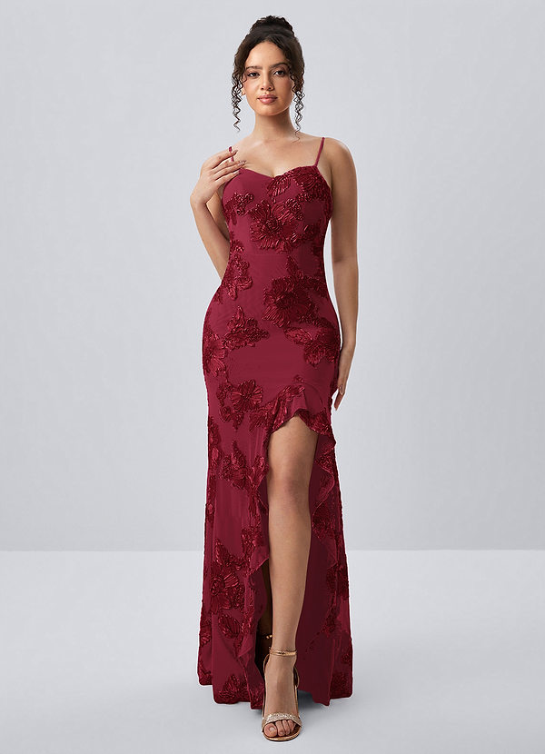 Ivelisse Burgund Meerjungfrauenkleid aus Spitze mit herzförmigem Ausschnitt image1